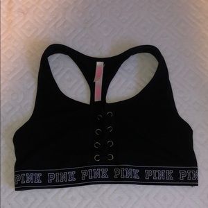 PINK Sports Bra in Black - Size Large